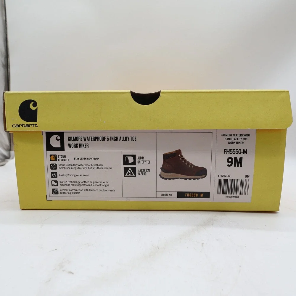 Carhartt Gilmore Waterproof Alloy Toe Work Hiker Mens 9M Brown Leather FH5550-M
